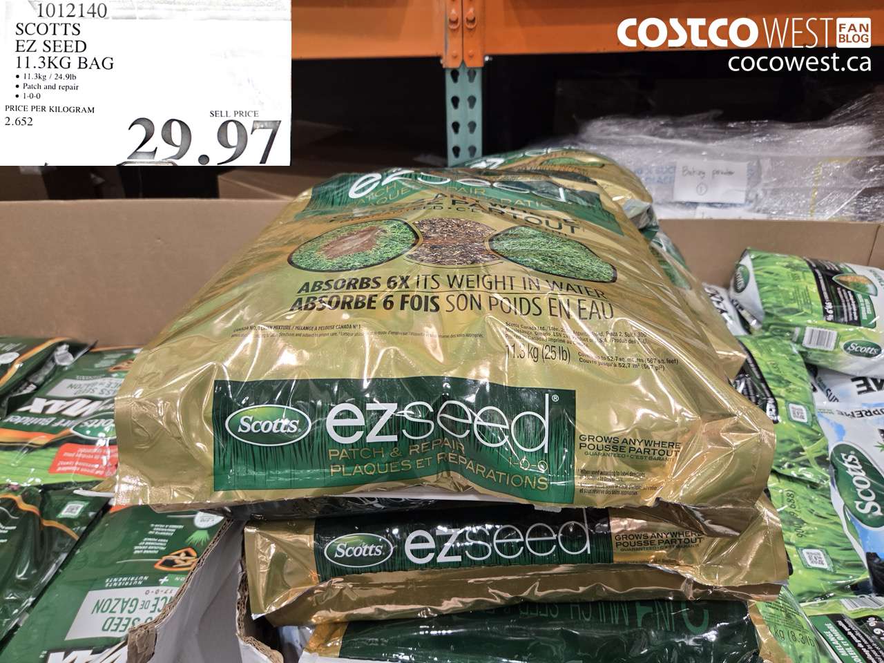 1012140 SCOTTS EZ SEED 11.3KG BAG $29.97