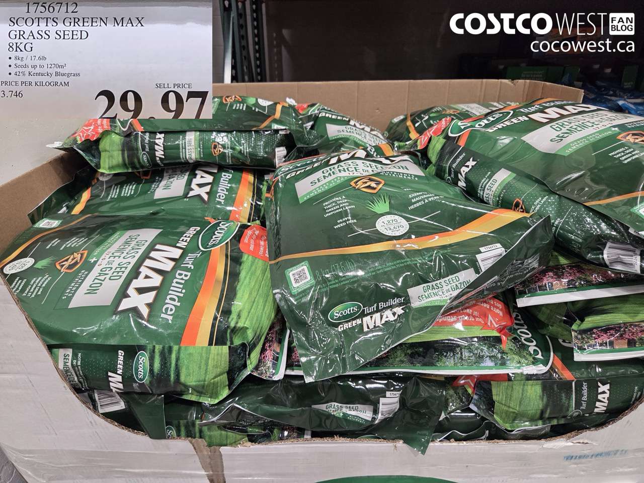 1756712 SCOTTS GREEN MAX GRASS SEED 8KG $29.97