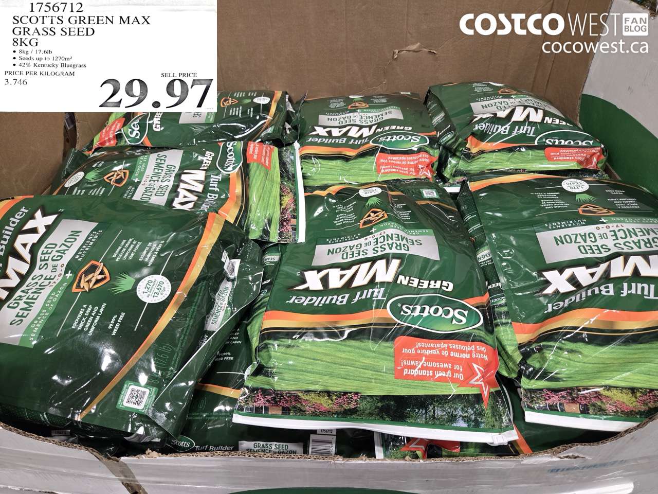 1756712 SCOTTS GREEN MAX GRASS SEED 8KG $29.97