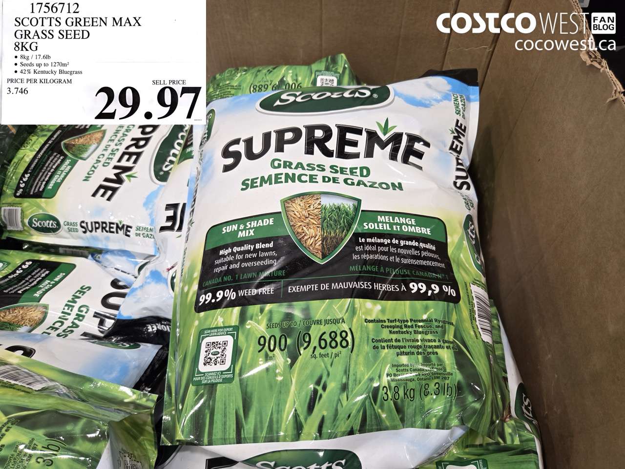 1756712 SCOTTS GREEN MAX GRASS SEED 8KG $29.97