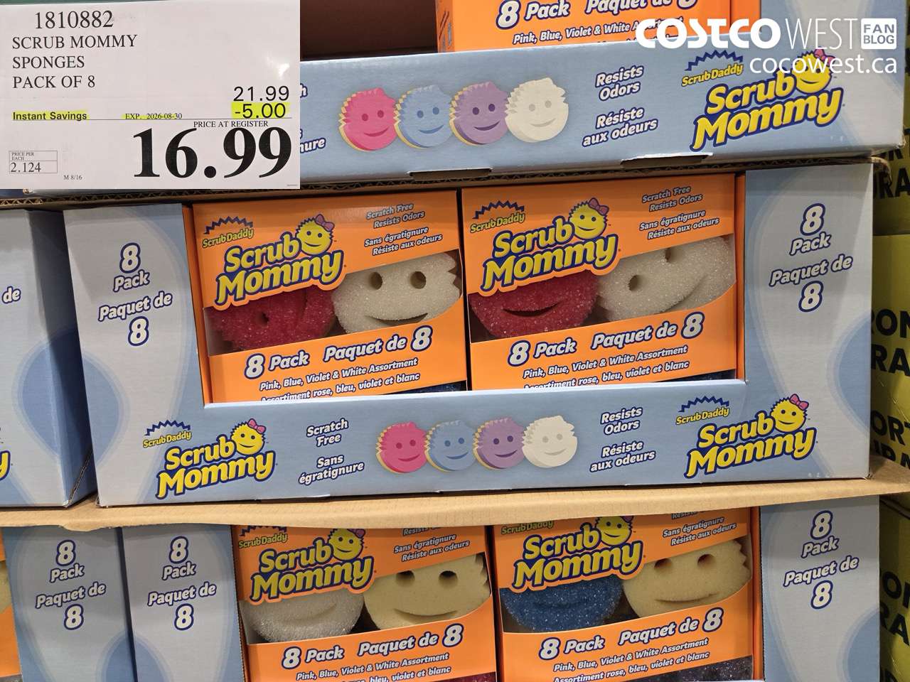 1810882 SCRUB MOMMY SPONGES PACK OF 8 ($5.00 INSTANT SAVINGS EXPIRES ON 2026-08-30) $16.99