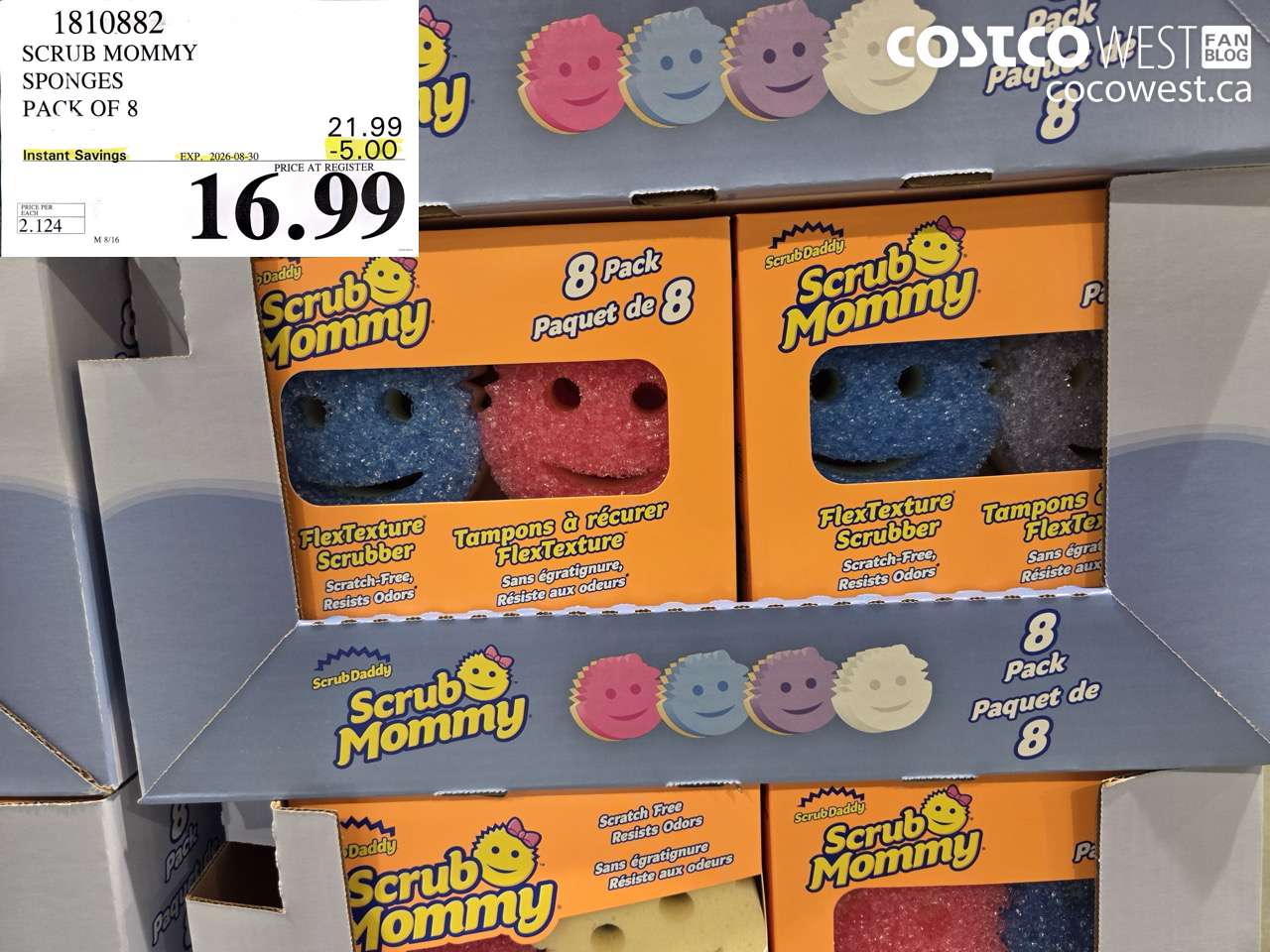 1810882 SCRUB MOMMY SPONGES PACK OF 8 ($5.00 INSTANT SAVINGS EXPIRES ON 2026-08-30) $16.99