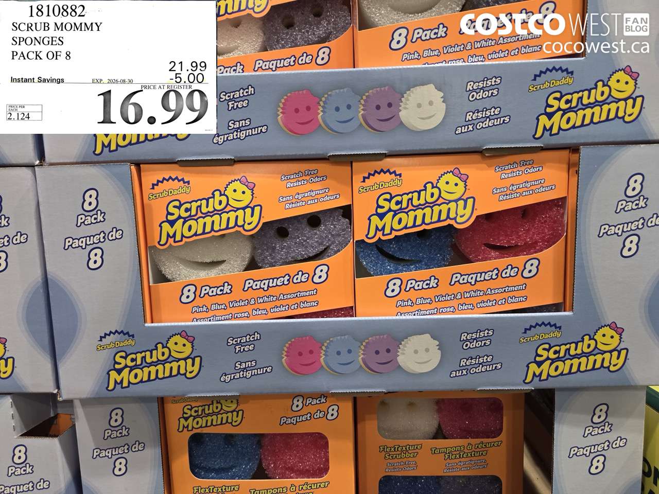1810882 SCRUB MOMMY SPONGES PACK OF 8 ($5.00 INSTANT SAVINGS EXPIRES ON 2026-08-30) $16.99
