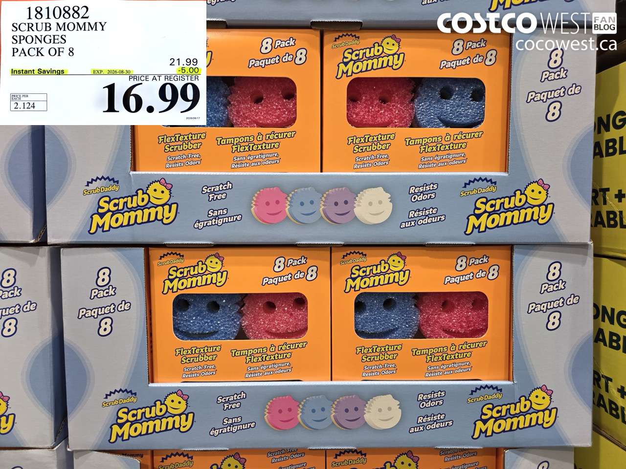 1810882 SCRUB MOMMY SPONGES PACK OF 8 ($5.00 INSTANT SAVINGS EXPIRES ON 2026-08-30) $16.99