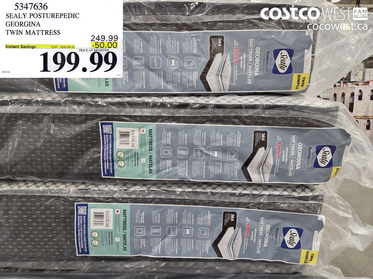 5347636 SEALY POSTUREPEDIC GEORGINA TWIN MATTRESS ($50.00 INSTANT SAVINGS EXPIRES ON 2026-08-30) $199.99
