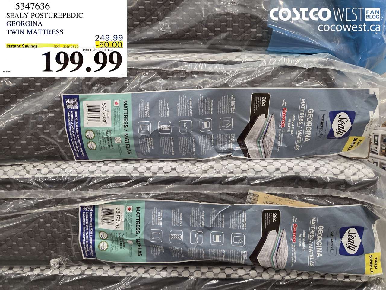 5347636 SEALY POSTUREPEDIC GEORGINA TWIN MATTRESS ($50.00 INSTANT SAVINGS EXPIRES ON 2026-08-30) $199.99