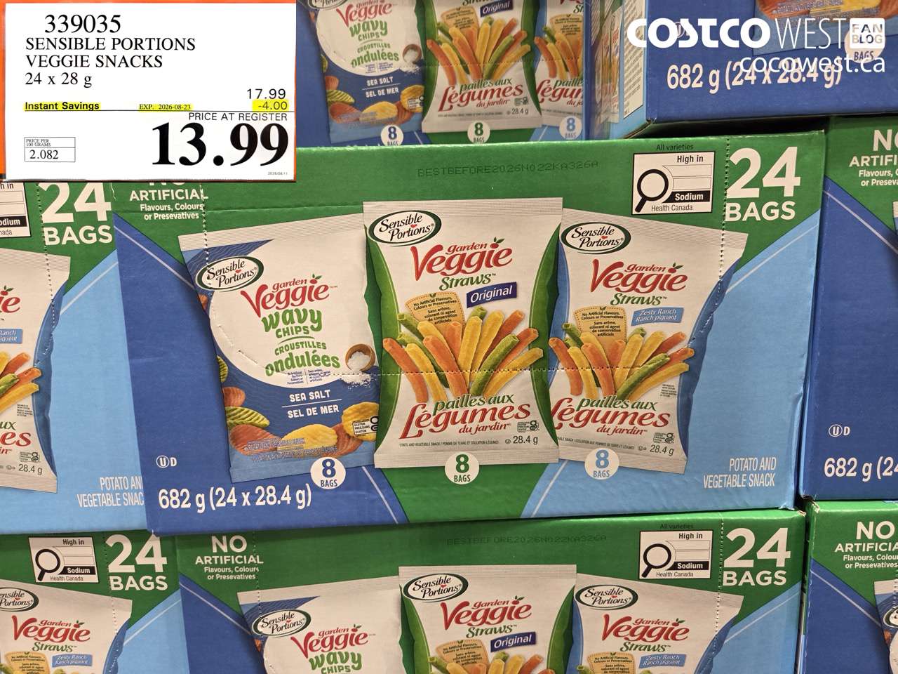 339035 SENSIBLE PORTIONS VEGGIE SNACKS 24 X 28 G ($4.00 INSTANT SAVINGS EXPIRES ON 2026-08-23) $13.99