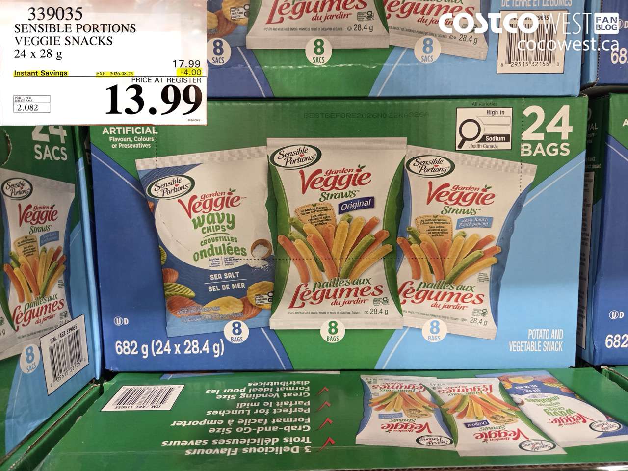 339035 SENSIBLE PORTIONS VEGGIE SNACKS 24 X 28 G ($4.00 INSTANT SAVINGS EXPIRES ON 2026-08-23) $13.99