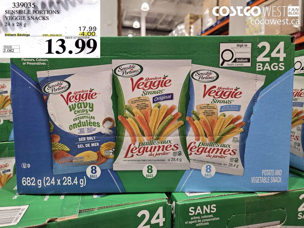 339035 SENSIBLE PORTIONS VEGGIE SNACKS 24 X 28 G ($4.00 INSTANT SAVINGS EXPIRES ON 2026-08-23) $13.99