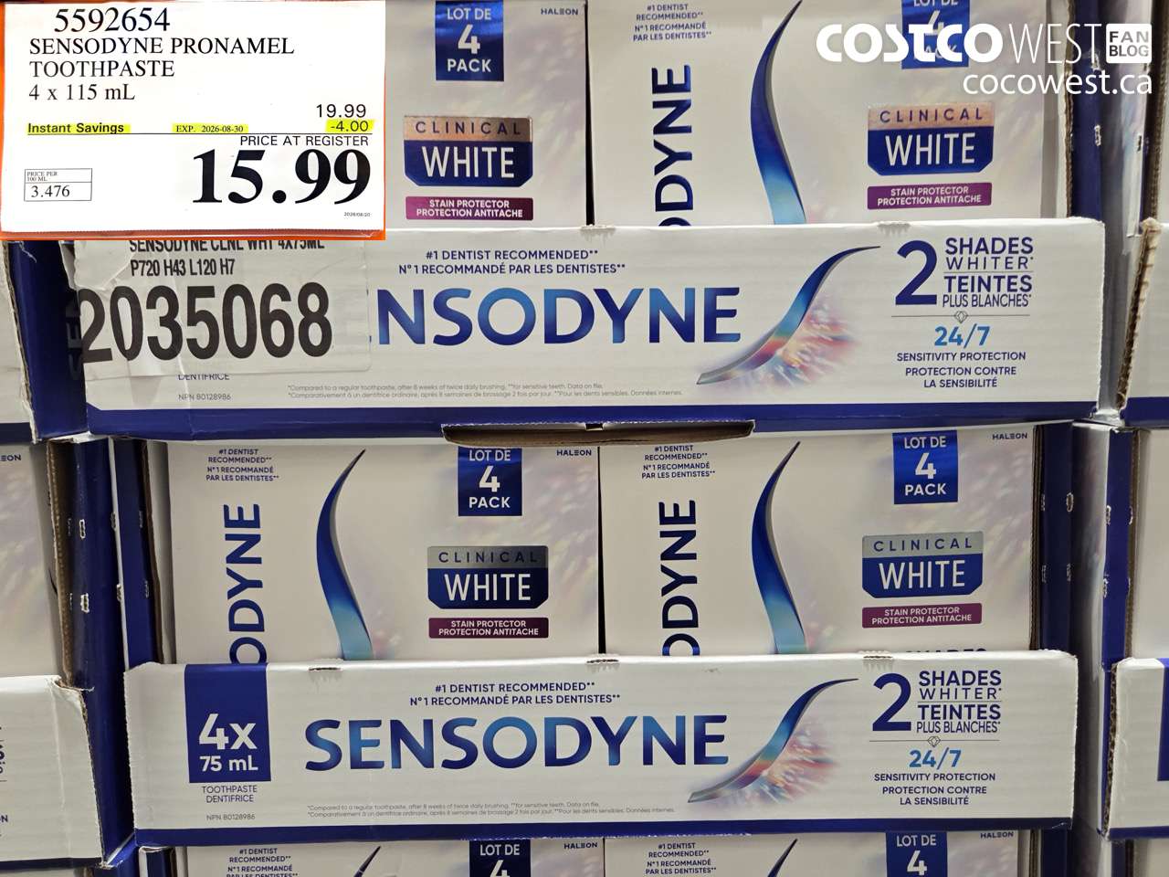 5592654 SENSODYNE PRONAMEL TOOTHPASTE 4 X 115 ML ($4.00 INSTANT SAVINGS EXPIRES ON 2026-08-30) $15.99