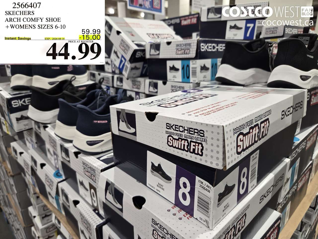 2566407 SKECHERS ARCH COMFY SHOE WOMENS SIZES 6-10 ($15.00 INSTANT SAVINGS EXPIRES ON 2026-08-16) $44.99