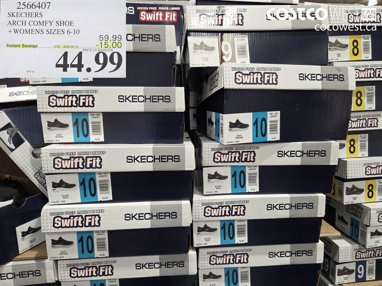 2566407 SKECHERS ARCH COMFY SHOE + WOMENS SIZES 6-10 ($15.00 INSTANT SAVINGS EXPIRES ON 2026-08-16) $44.99