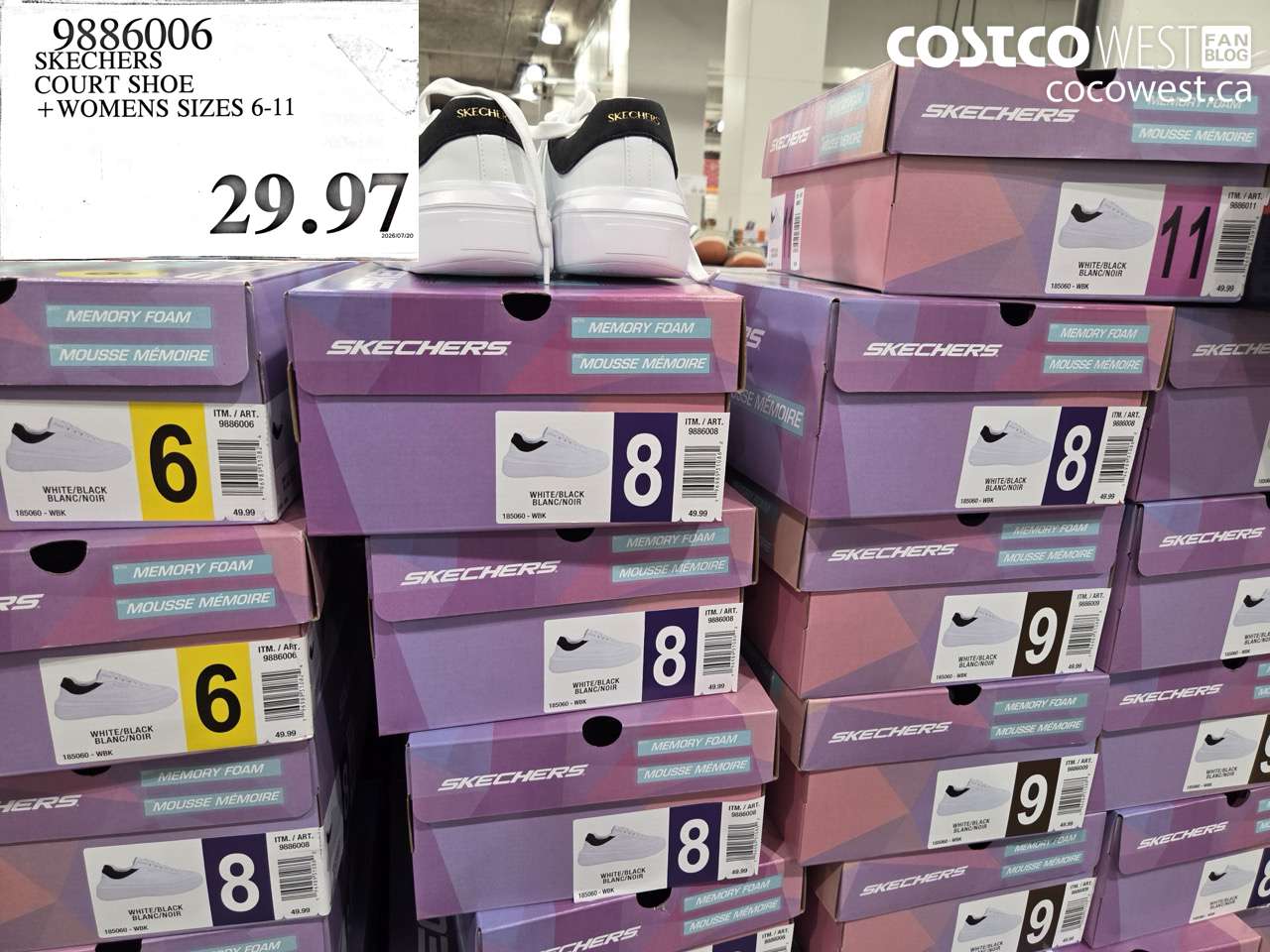 9886006 SKECHERS COURT SHOE WOMENS SIZES 6-11 $29.97