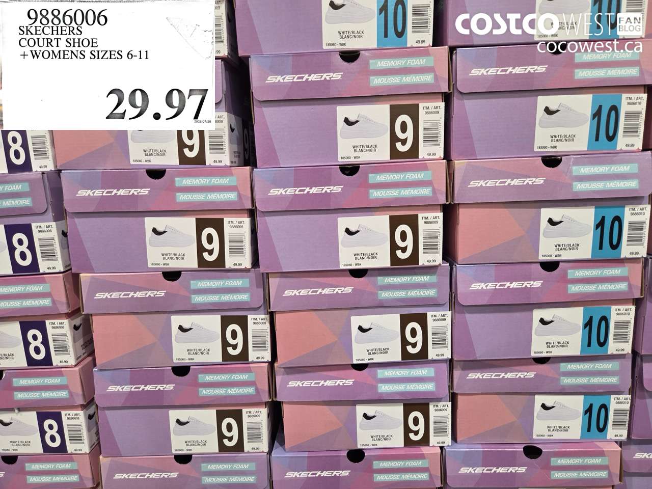 9886006 SKECHERS COURT SHOE WOMENS SIZES 6-11 $29.97