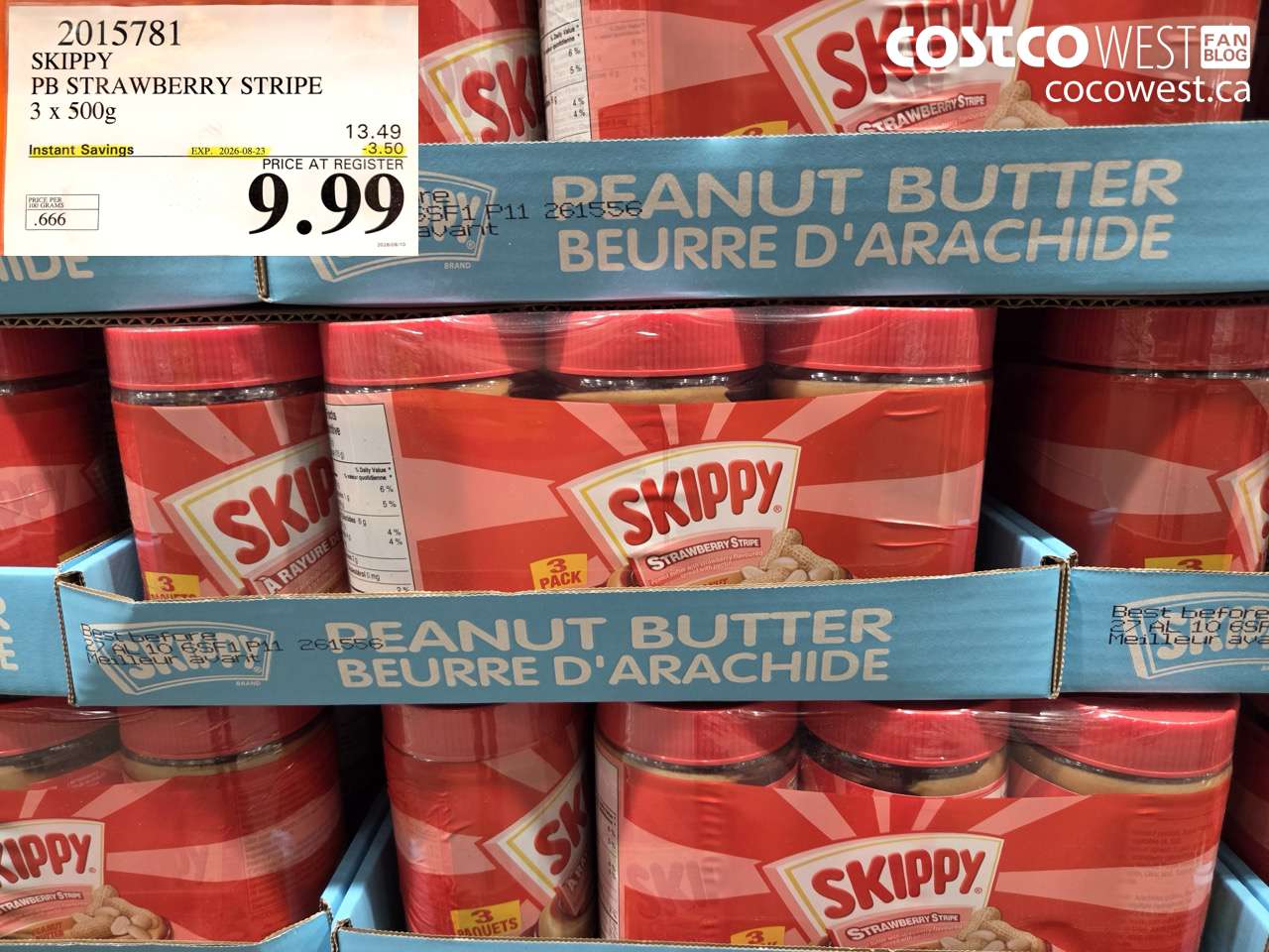 2015781 SKIPPY PB STRAWBERRY STRIPE 3 X 500G ($3.50 INSTANT SAVINGS EXPIRES ON 2026-08-23) $9.99