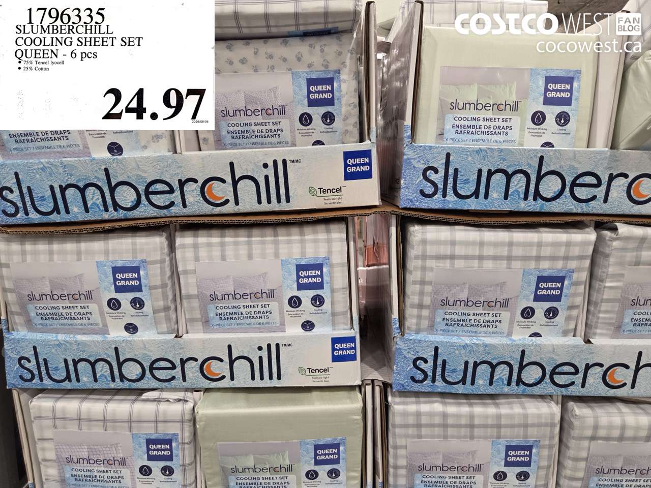 1796335 SLUMBERCHILL COOLING SHEET SET QUEEN - 6 PCS $24.97