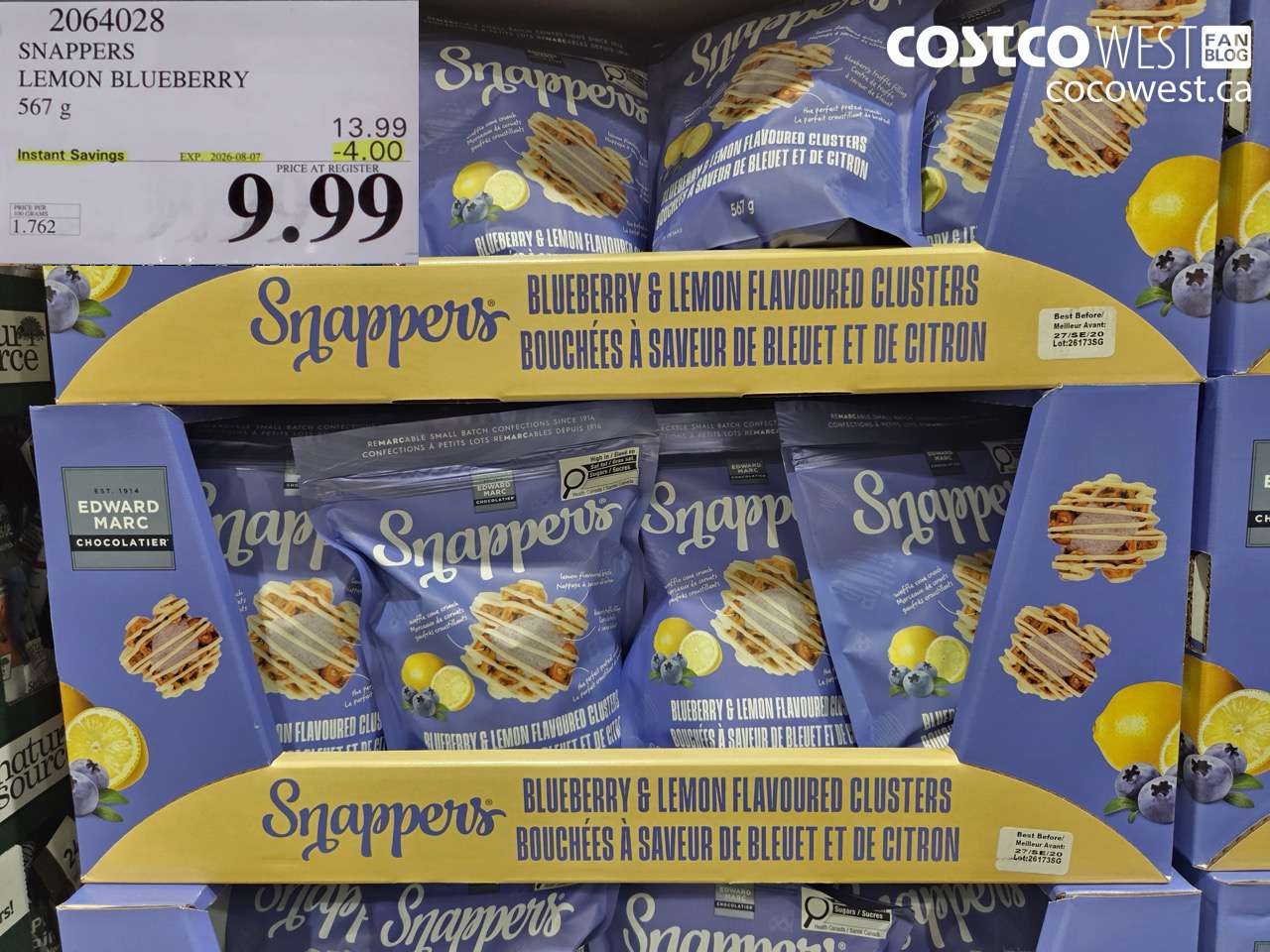2064028 SNAPPERS LEMON BLUEBERRY 567 G ($4.00 INSTANT SAVINGS EXPIRES ON 2026-08-07) $9.99