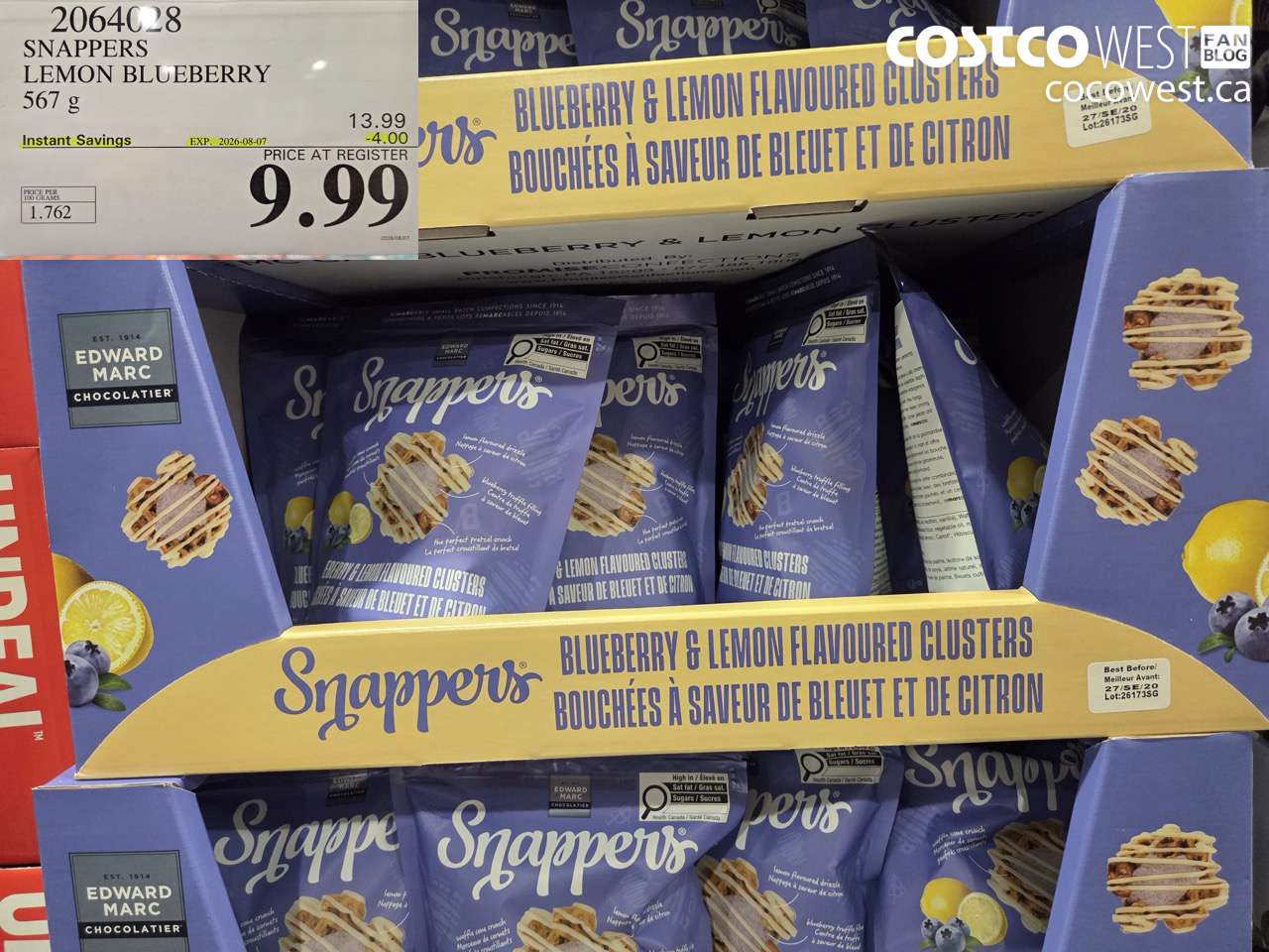 2064028 SNAPPERS LEMON BLUEBERRY 567 G ($4.00 INSTANT SAVINGS EXPIRES ON 2026-08-07) $9.99