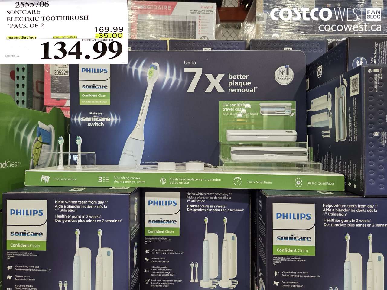 2555706 SONICARE ELECTRIC TOOTHBRUSH PACK OF 2 ($35.00 INSTANT SAVINGS EXPIRES ON 2026-09-13) $134.99