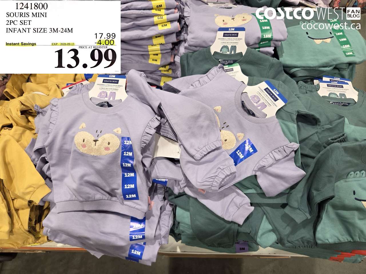1241800 SOURIS MINI 2PC SET INFANT SIZE 3M-24M ($4.00 INSTANT SAVINGS EXPIRES ON 2026-09-13) $13.99