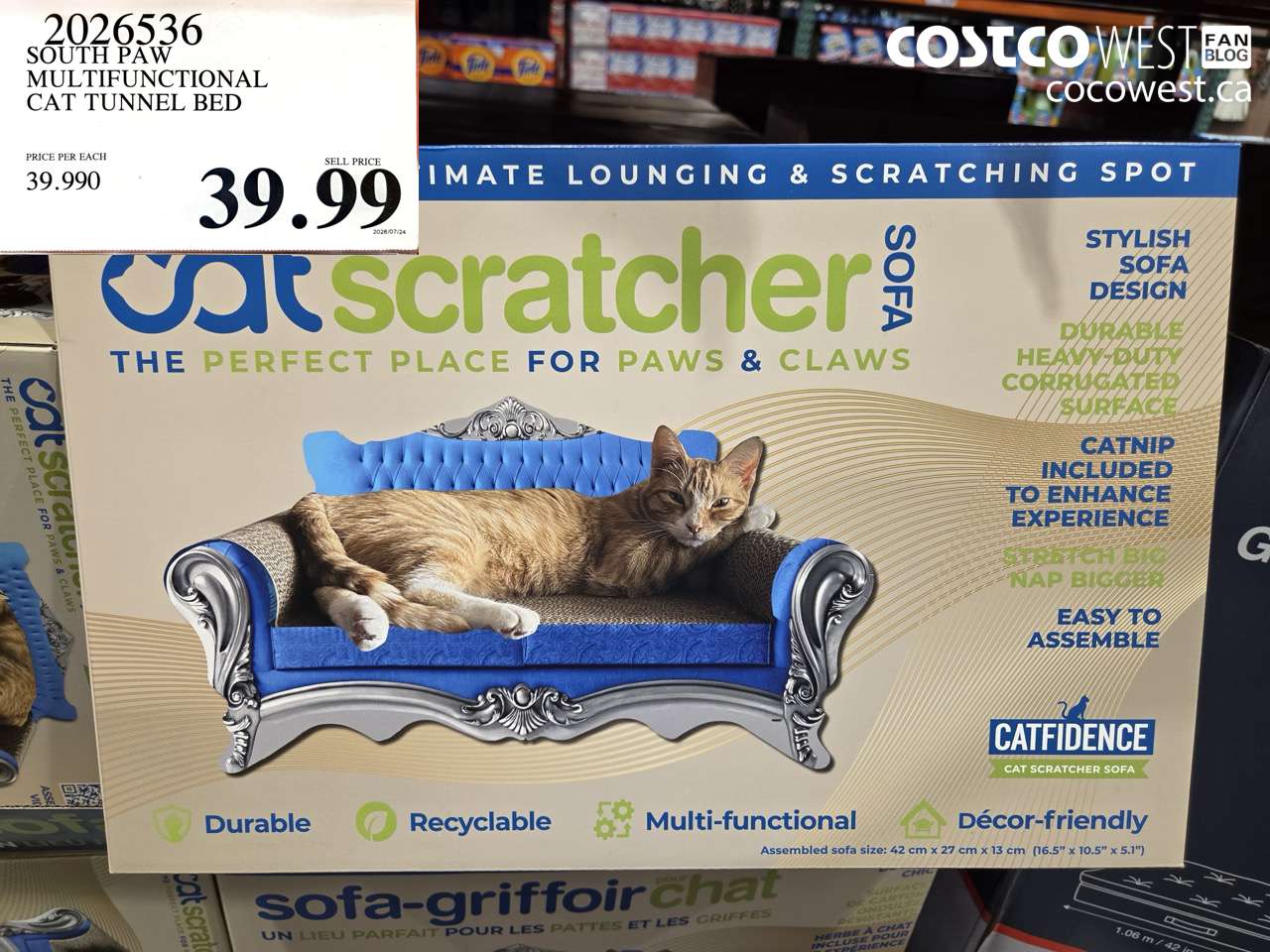 2026536 SOUTH PAW MULTIFUNCTIONAL CAT TUNNEL BED $39.99