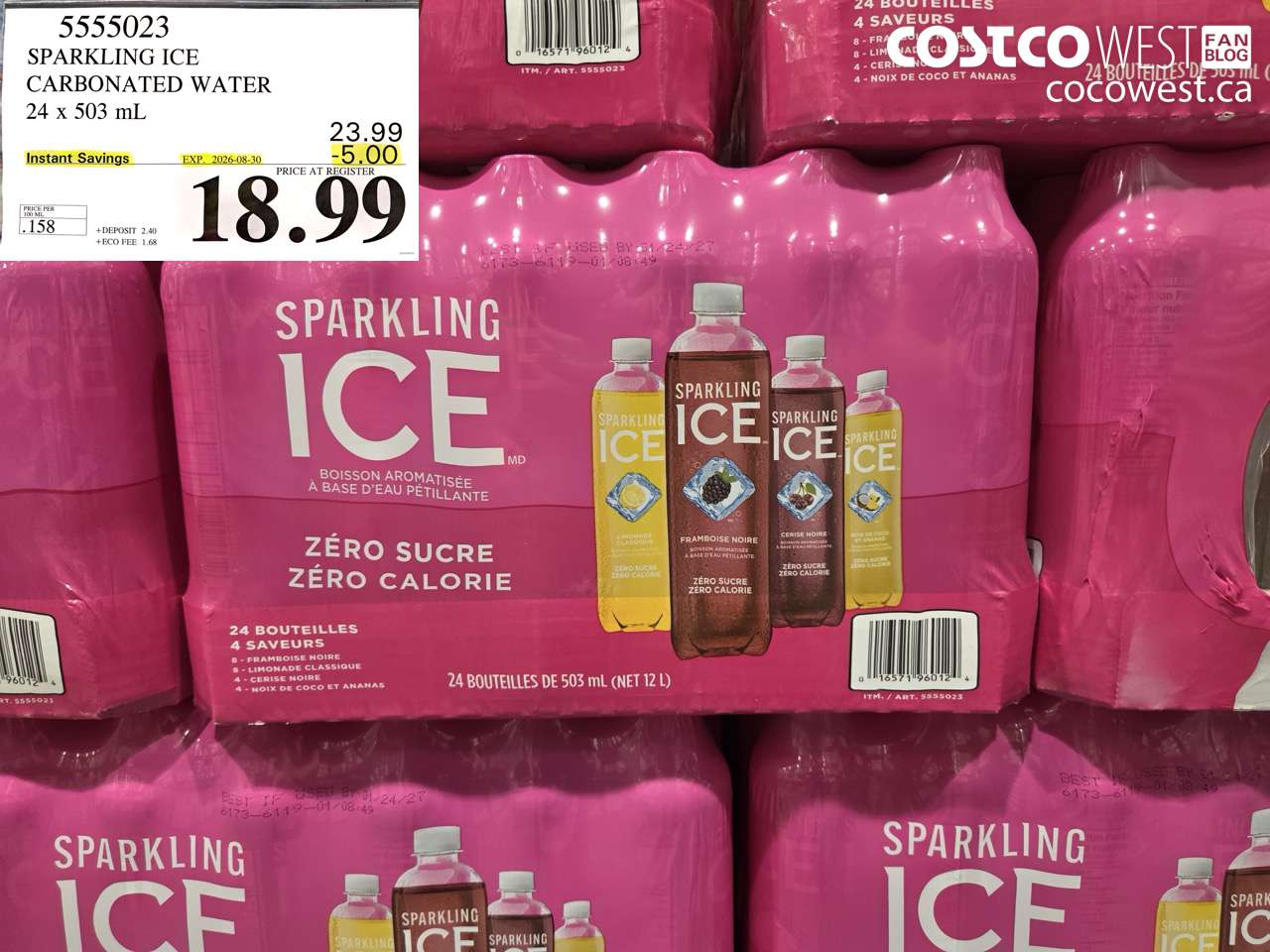 5555023 SPARKLING ICE CARBONATED WATER 24 X 503 ML ($5.00 INSTANT SAVINGS EXPIRES ON 2026-08-30) $18.99