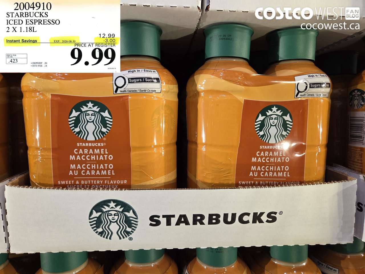 2004910 STARBUCKS ICED ESPRESSO 2 X 1.18L ($3.00 INSTANT SAVINGS EXPIRES ON 2026-08-30) $9.99