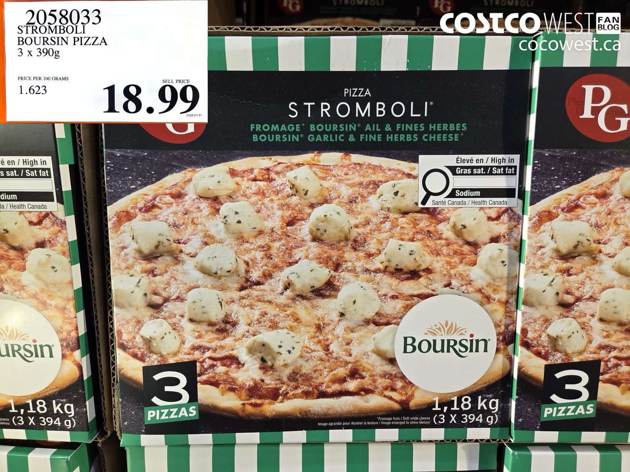 2058033 STROMBOLI BOURSIN PIZZA 3 X 390G $18.99