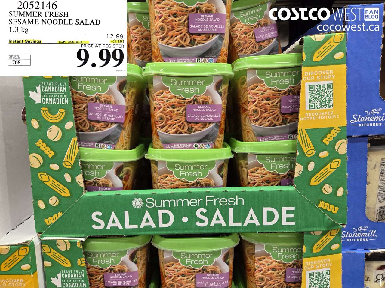 2052146 SUMMER FRESH SESAME NOODLE SALAD 1.3 KG ($3.00 INSTANT SAVINGS EXPIRES ON 2026-08-23) $9.99