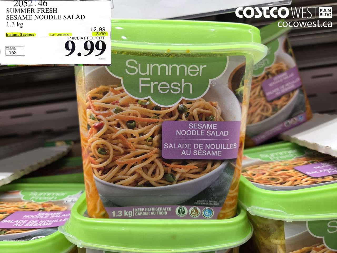 2052146 SUMMER FRESH SESAME NOODLE SALAD 1.3 KG ($3.00 INSTANT SAVINGS EXPIRES ON 2026-08-30) $9.99