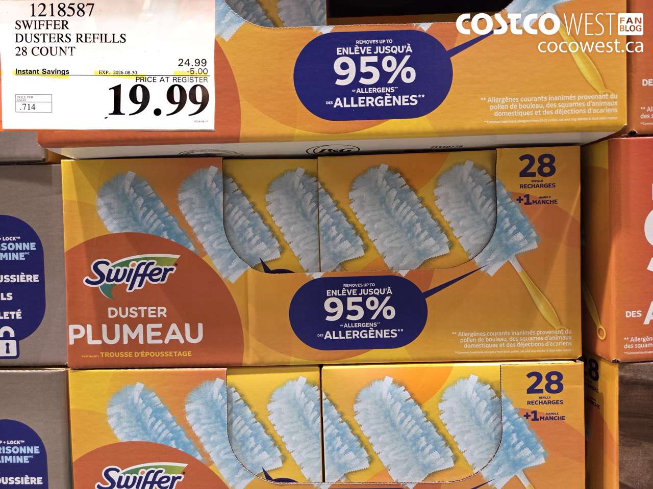 1218587 SWIFFER DUSTERS REFILLS 28 COUNT ($5.00 INSTANT SAVINGS EXPIRES ON 2026-08-30) $19.99