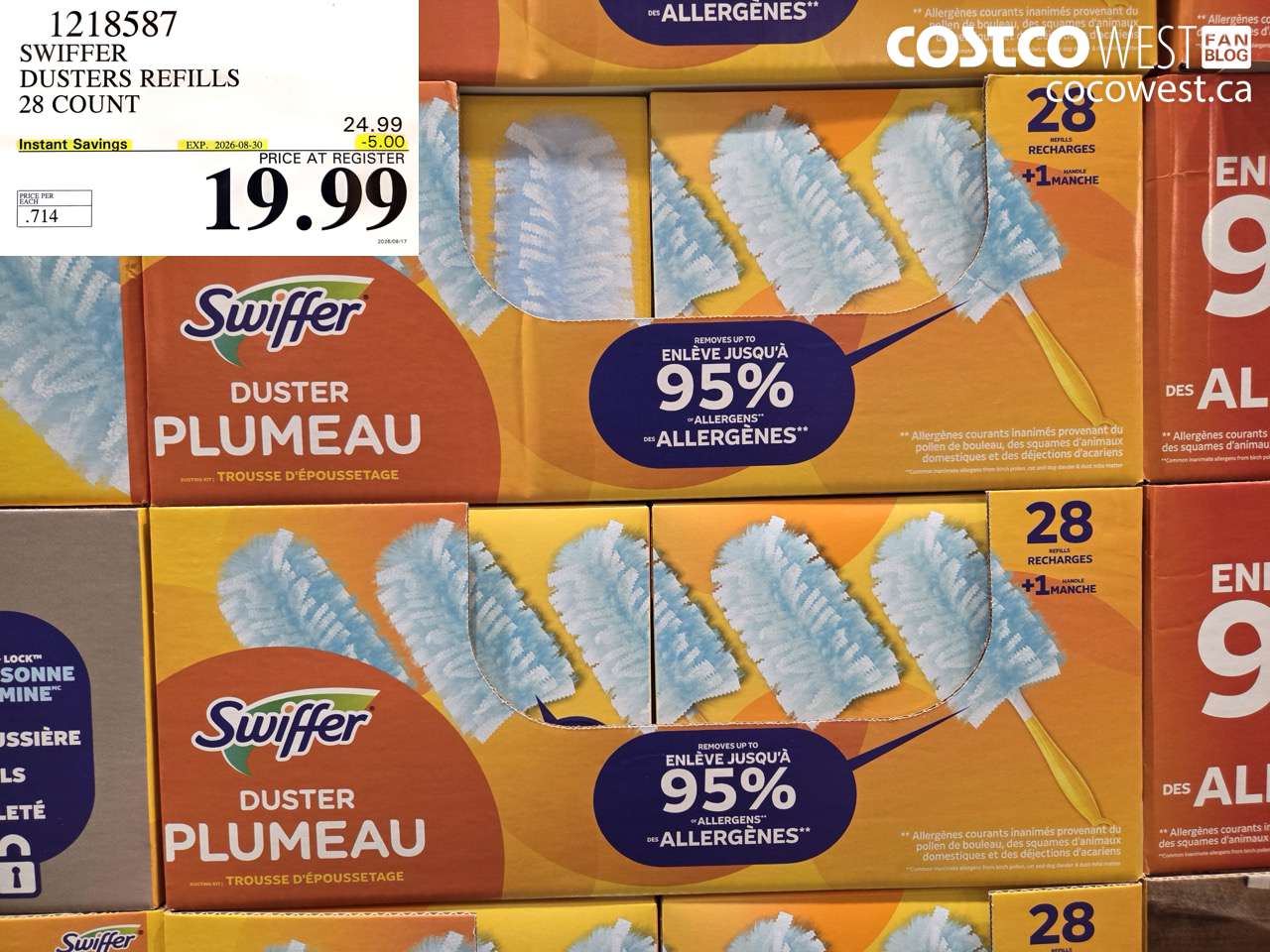 1218587 SWIFFER DUSTERS REFILLS 28 COUNT ($5.00 INSTANT SAVINGS EXPIRES ON 2026-08-30) $19.99