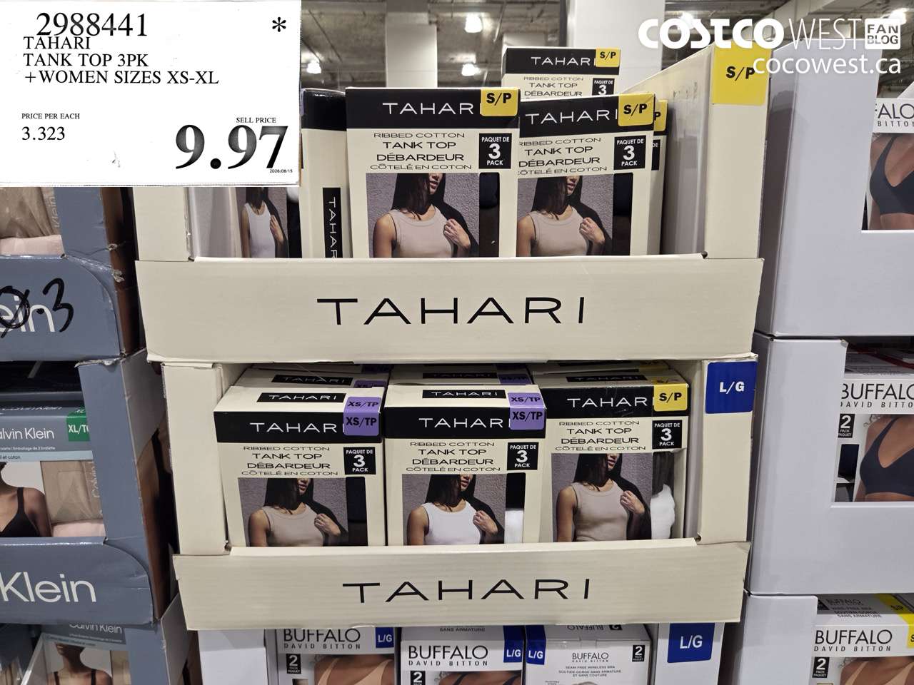 2988441 TAHARI TANK TOP 3PK WOMEN SIZES XS-XL $9.97