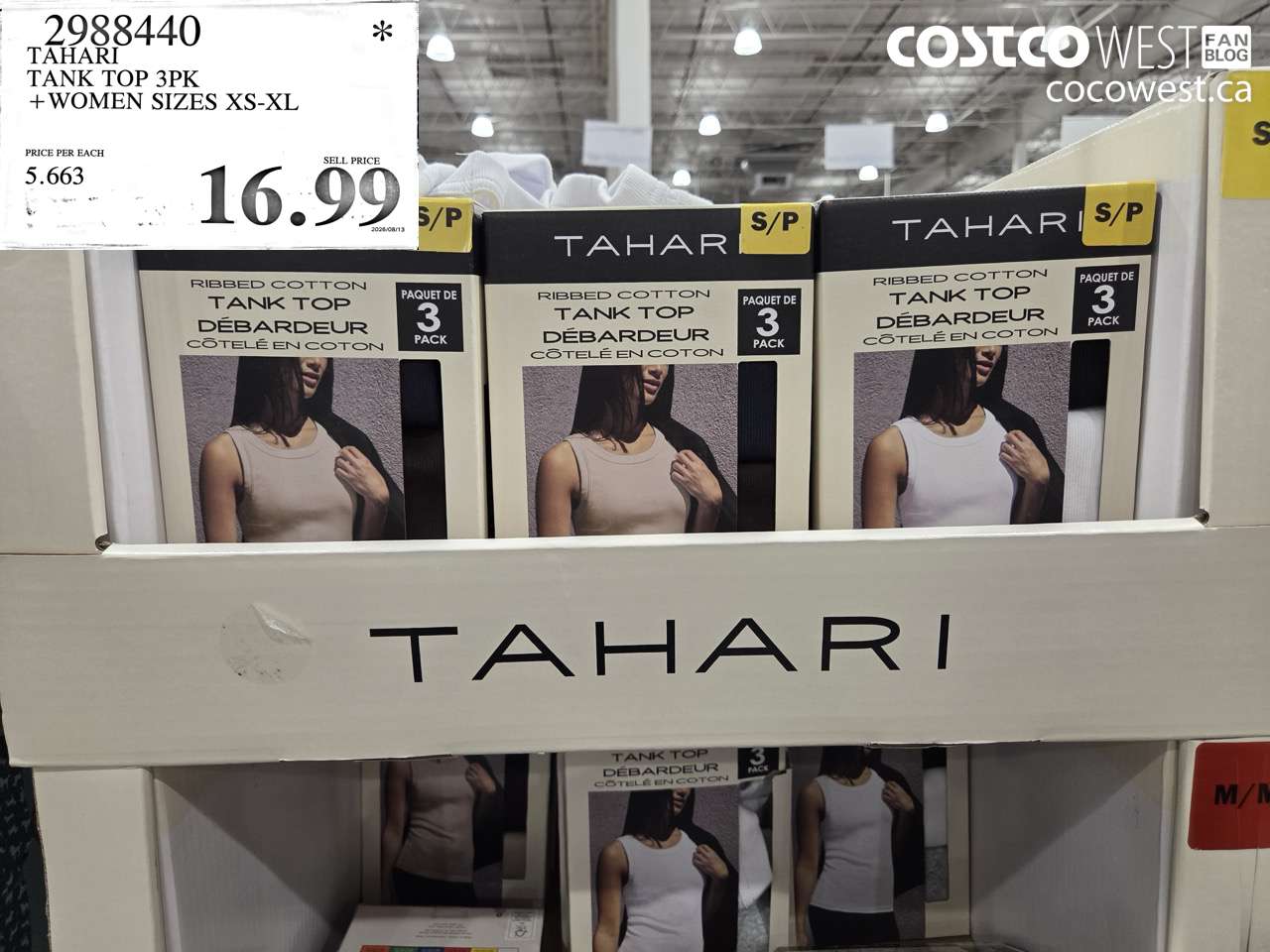 2988440 TAHARI TANK TOP 3PK WOMEN SIZES XS-XL $16.99