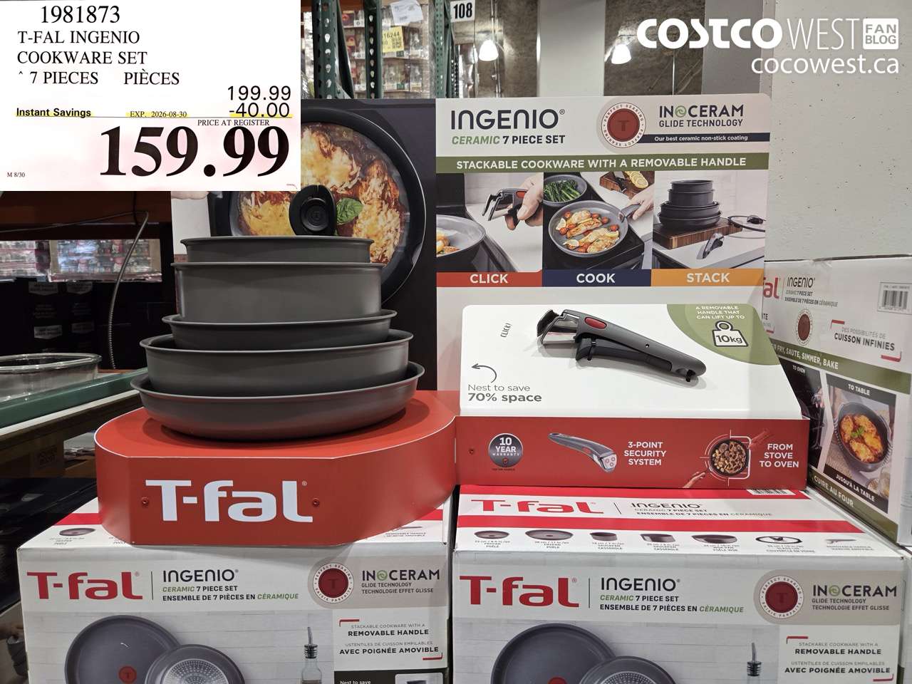 1981873 T-FAL INGENIO COOKWARE SET 7 PIECES ($40.00 INSTANT SAVINGS EXPIRES ON 2026-08-30) $159.99