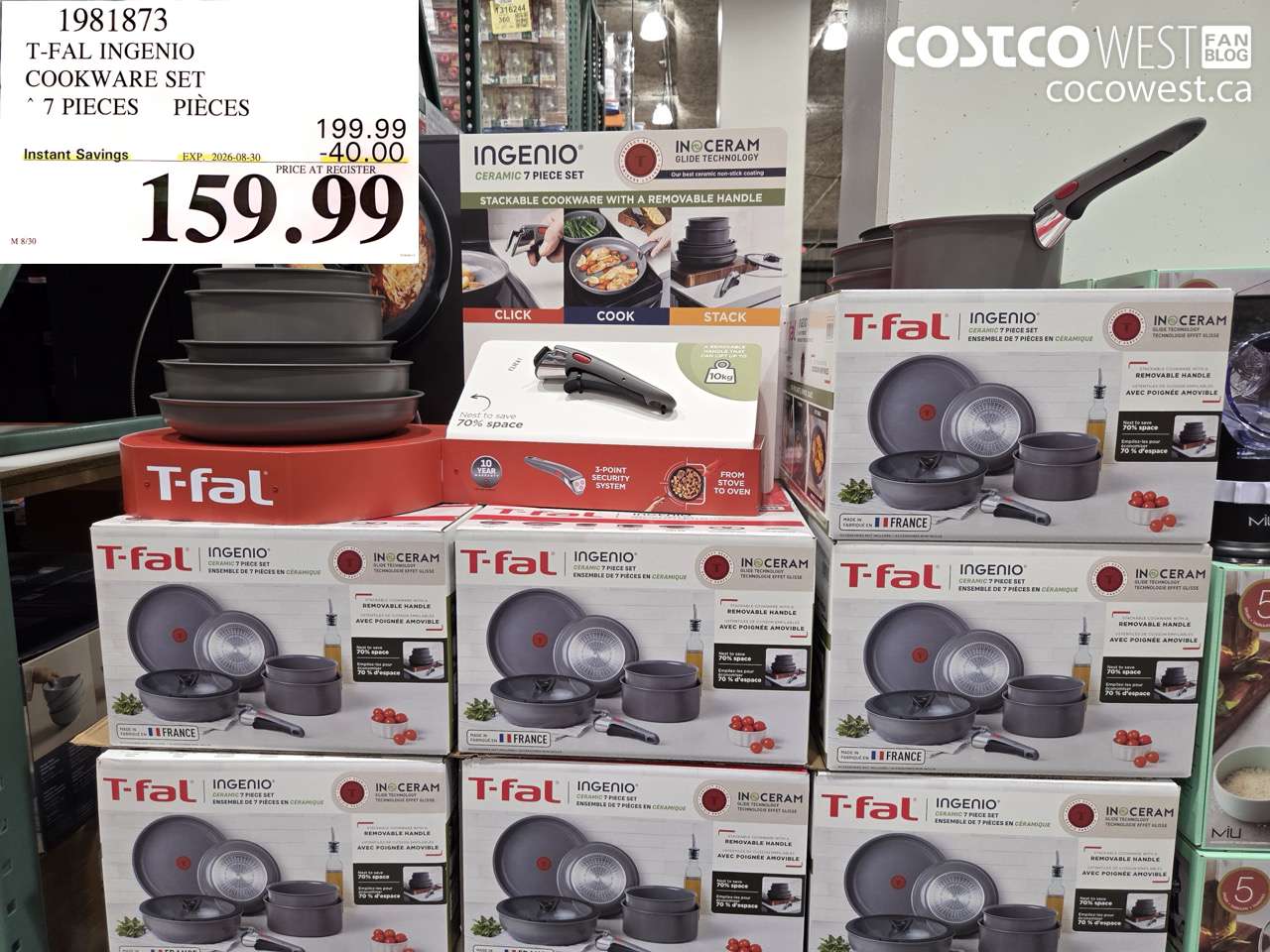 1981873 T-FAL INGENIO COOKWARE SET 7 PIECES ($40.00 INSTANT SAVINGS EXPIRES ON 2026-08-30) $159.99