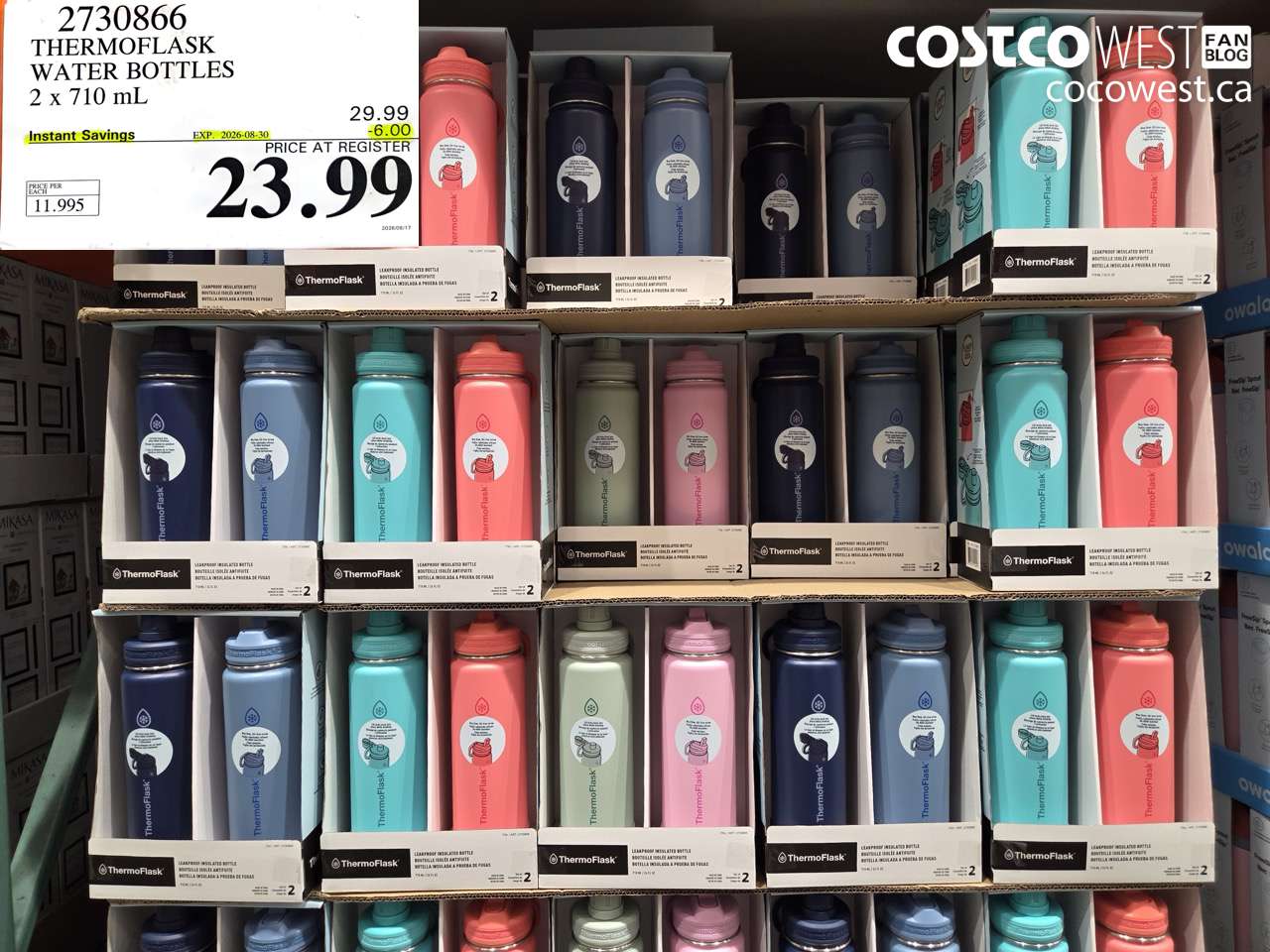 2730866 THERMOFLASK WATER BOTTLES 2 X 710 ML ($6.00 INSTANT SAVINGS EXPIRES ON 2026-08-30) $23.99