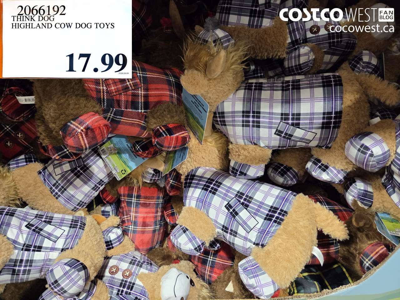 2066192 THINK DOG HIGHLAND COW DOG TOYS $17.99