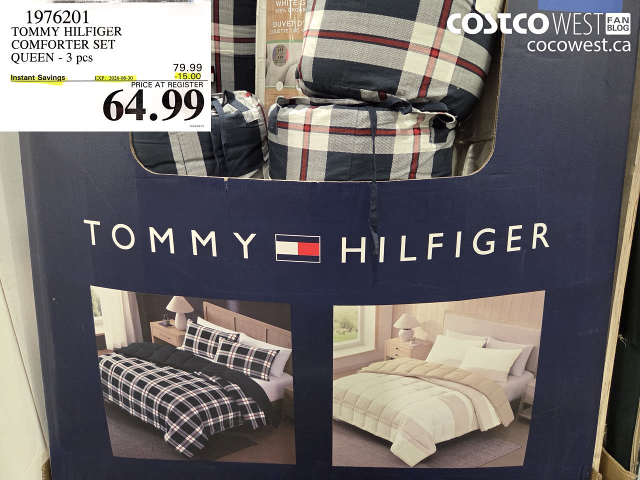 1976201 TOMMY HILFIGER COMFORTER SET QUEEN - 3 PCS ($15.00 INSTANT SAVINGS EXPIRES ON 2026-08-30) $64.99