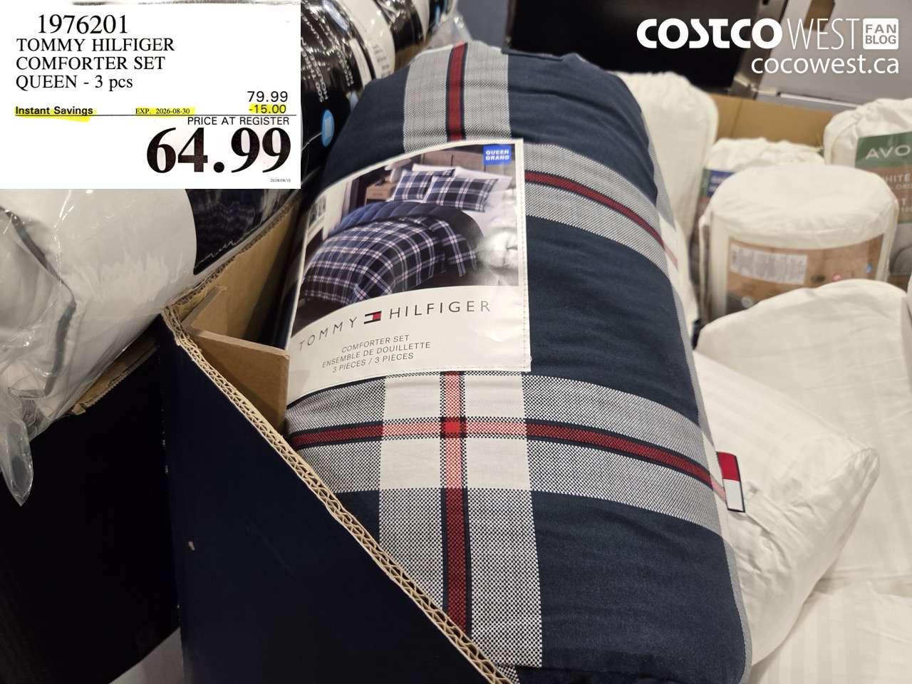 1976201 TOMMY HILFIGER COMFORTER SET QUEEN - 3 PCS ($15.00 INSTANT SAVINGS EXPIRES ON 2026-08-30) $64.99