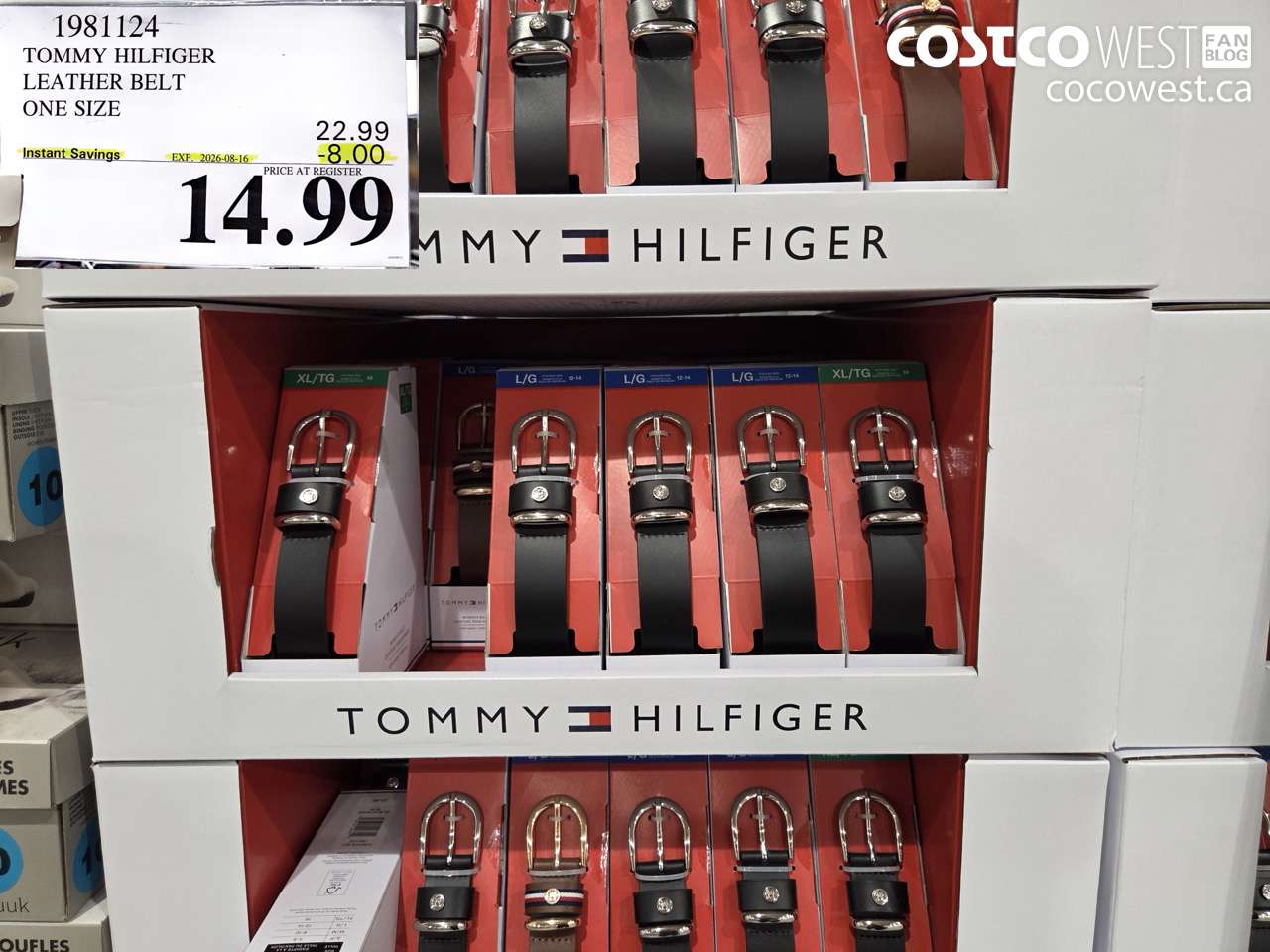 1981124 TOMMY HILFIGER LEATHER BELT ONE SIZE ($8.00 INSTANT SAVINGS EXPIRES ON 2026-08-16) $14.99