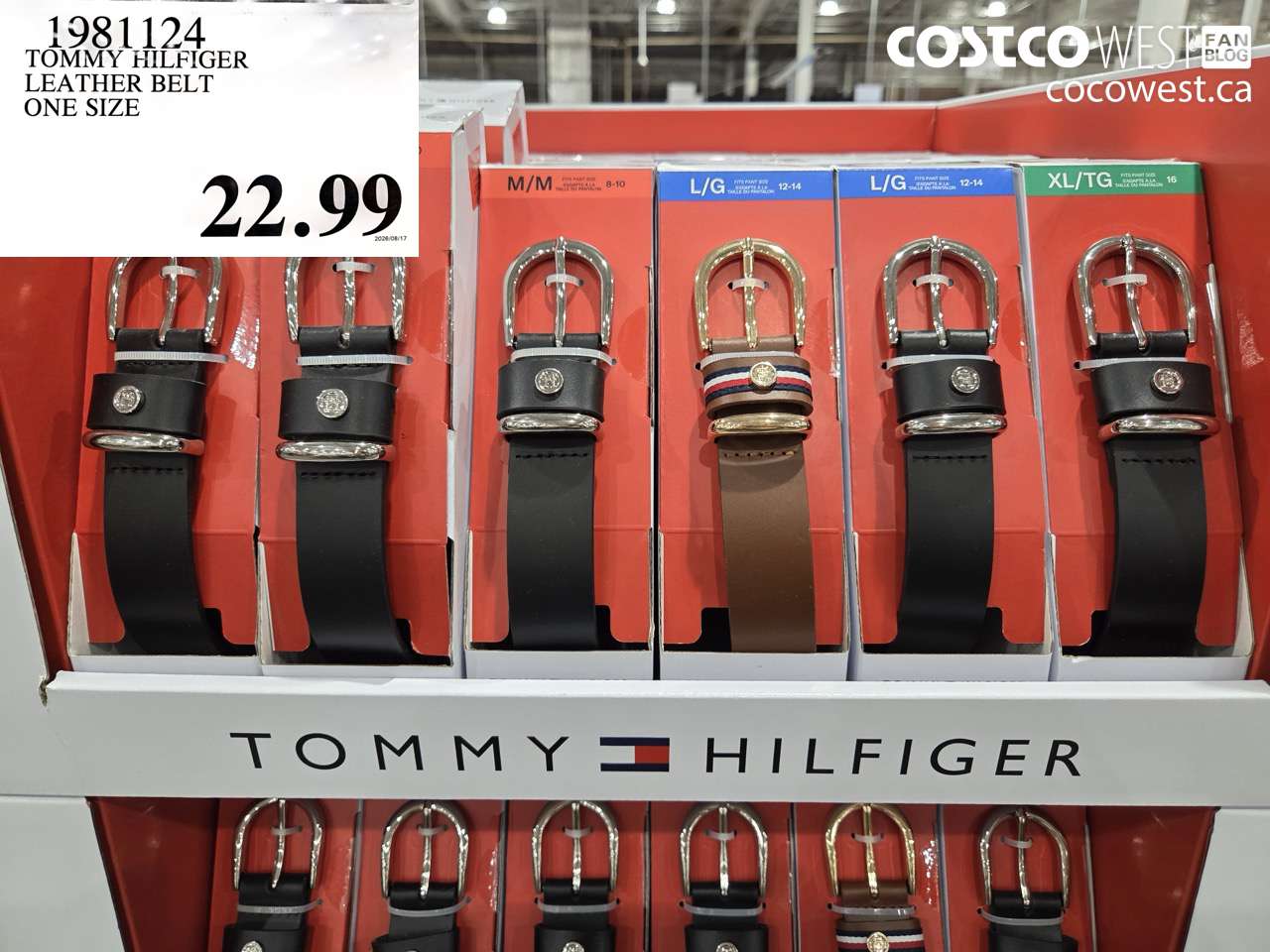 1981124 TOMMY HILFIGER LEATHER BELT ONE SIZE $22.99