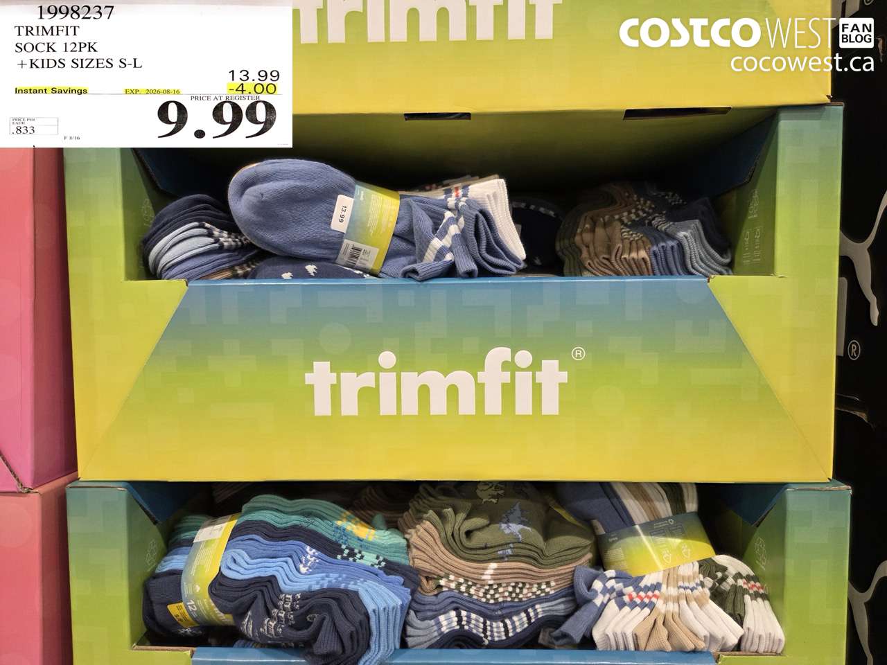 1998237 TRIMFIT SOCK 12PK KIDS SIZES S-L ($4.00 INSTANT SAVINGS EXPIRES ON 2026-08-16) $9.99