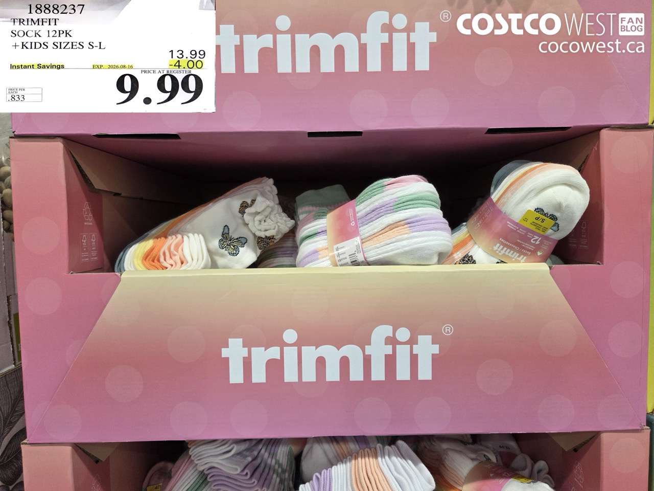 1888237 TRIMFIT SOCK 12PK KIDS SIZES S-L ($4.00 INSTANT SAVINGS EXPIRES ON 2026-08-16) $9.99