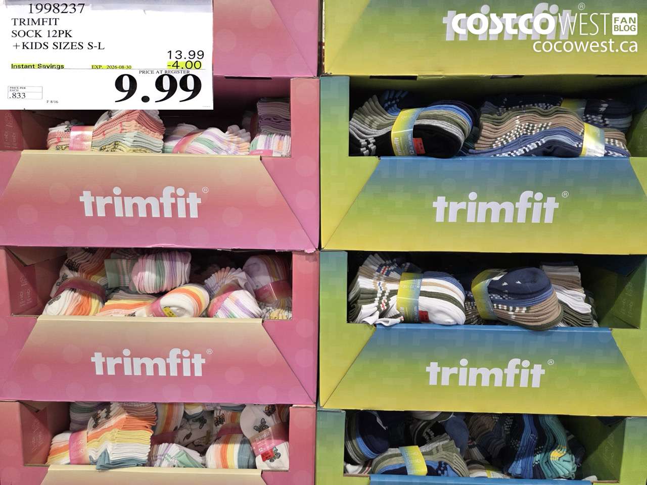 1998237 TRIMFIT SOCK 12PK KIDS SIZES S-L ($4.00 INSTANT SAVINGS EXPIRES ON 2026-08-30) $9.99