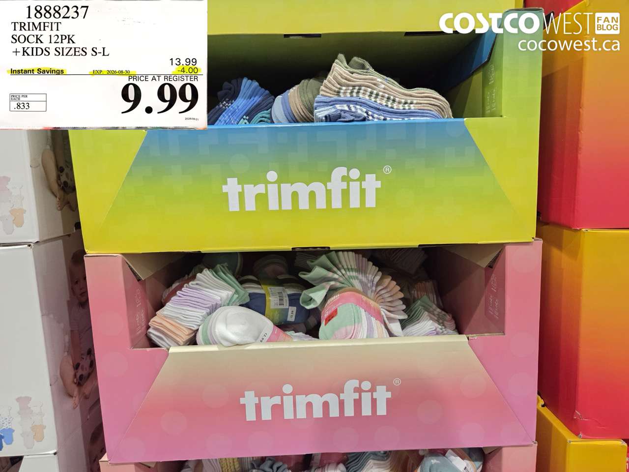 1888237 TRIMFIT SOCK 12PK KIDS SIZES S-L ($4.00 INSTANT SAVINGS EXPIRES ON 2026-08-30) $9.99