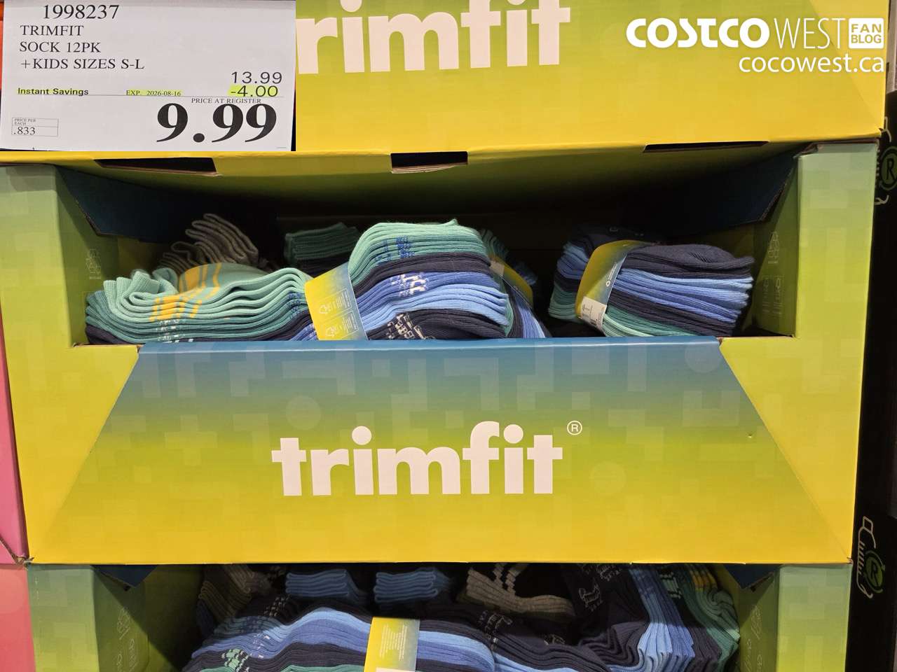 1998237 TRIMFIT SOCK 12PK + KIDS SIZES S-L ($4.00 INSTANT SAVINGS EXPIRES ON 2026-08-16) $9.99