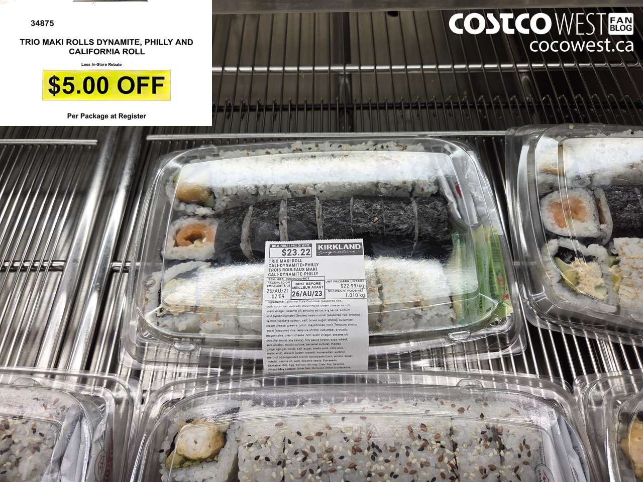 34875 TRIO MAKI ROLLS DYNAMITE, PHILLY AND CALIFORNIA ROLL ($5.00 INSTANT SAVINGS)