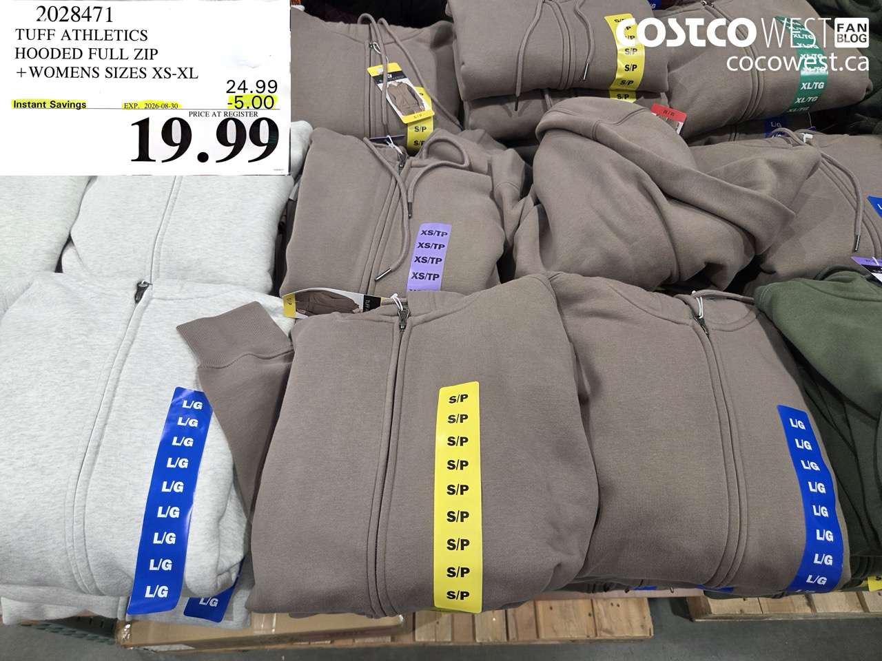 2028471 TUFF ATHLETICS HOODED FULL ZIP WOMENS SIZES XS-XL ($5.00 INSTANT SAVINGS EXPIRES ON 2026-08-30) $19.99