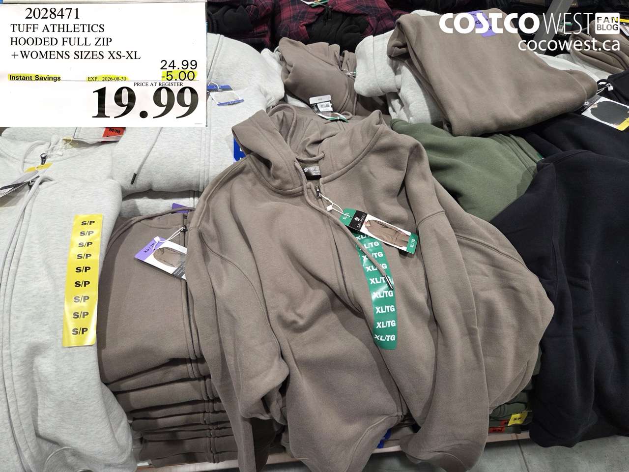 2028471 TUFF ATHLETICS HOODED FULL ZIP + WOMENS SIZES XS-XL ($5.00 INSTANT SAVINGS EXPIRES ON 2026-08-30) $19.99